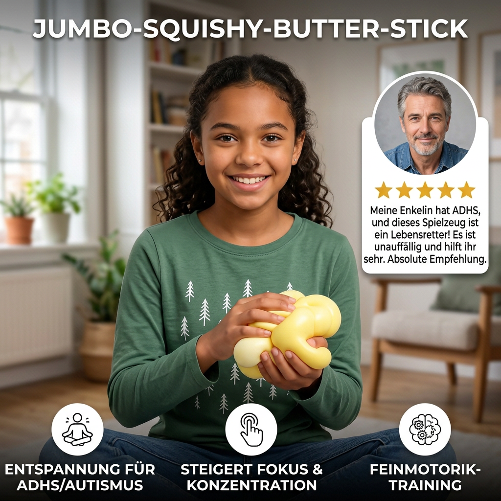 Jumbo-Squishy-Butter-Stick – Langsam aufquellender Stressball und sensorisches Fidget-Spielzeug