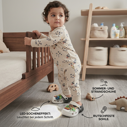 LED-Dinosaurier-Clogs für Kinder – Leuchtende, rutschfeste Sommer- und Strandschuhe für Garten und Strand
