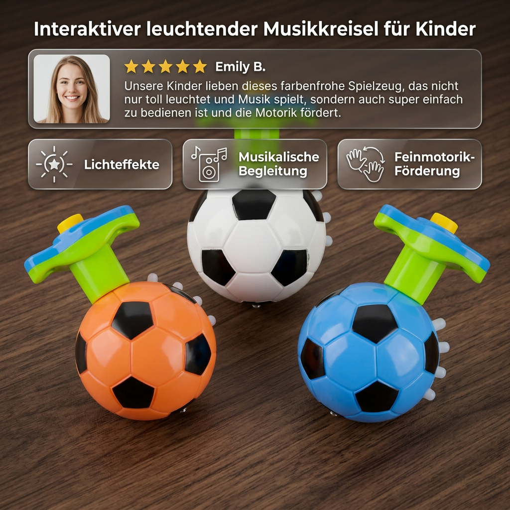 Interaktiver leuchtender Musikkreisel für Kinder