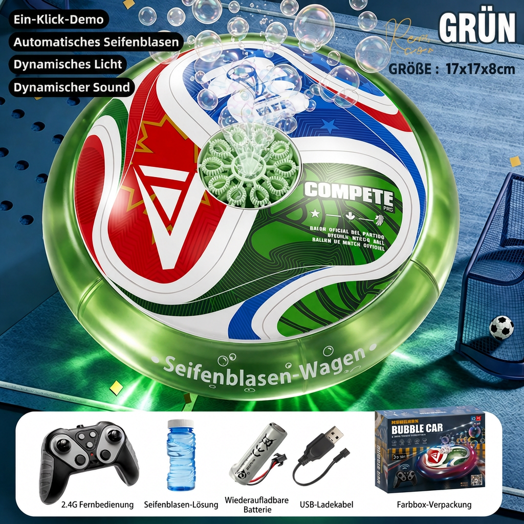 Ferngesteuerter Fußball-Seifenblasenball mit Licht & Musik