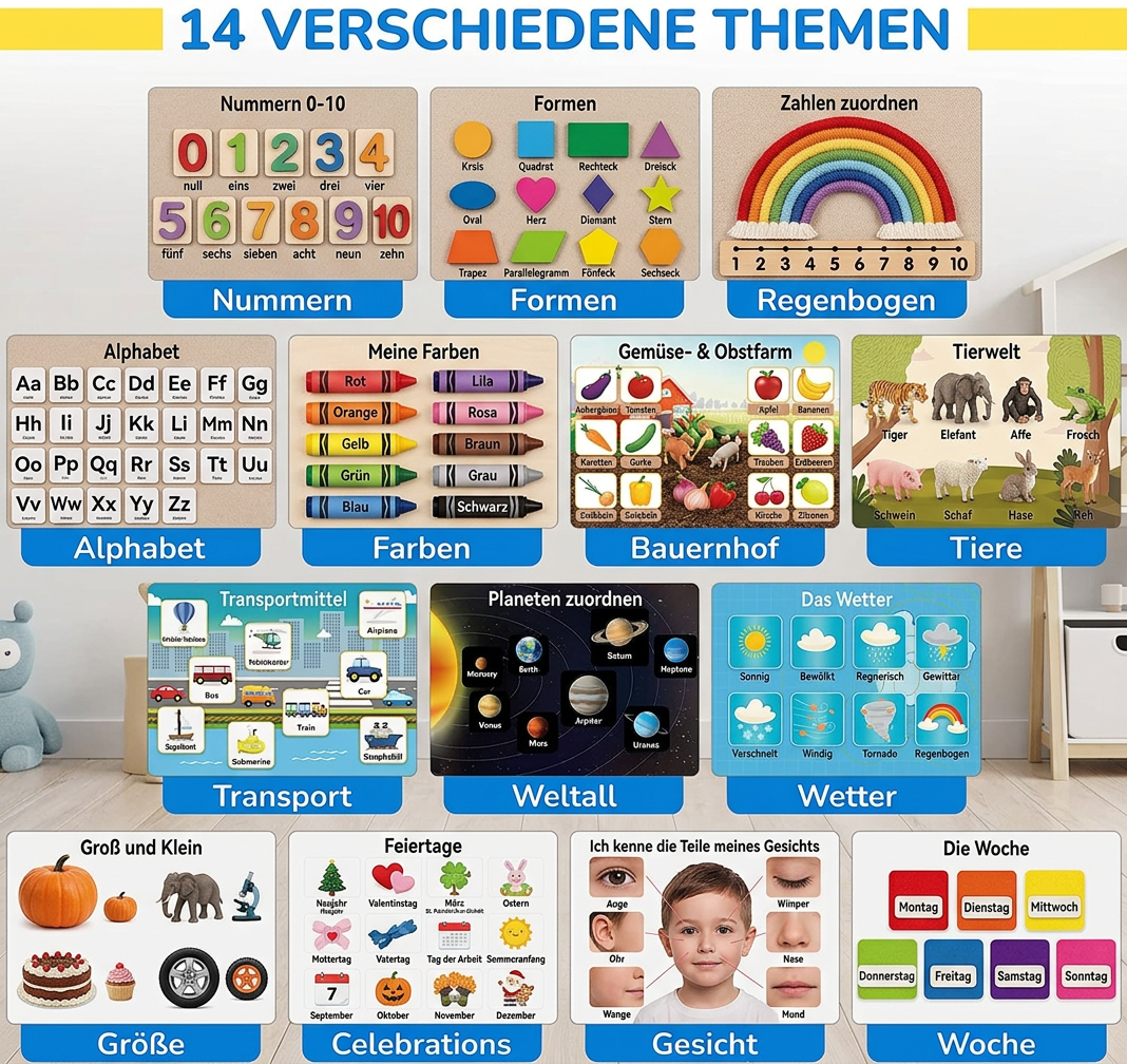 Montessori-Aktivitätsbuch – Wiederverwendbares Lernbuch für Vorschulkinder