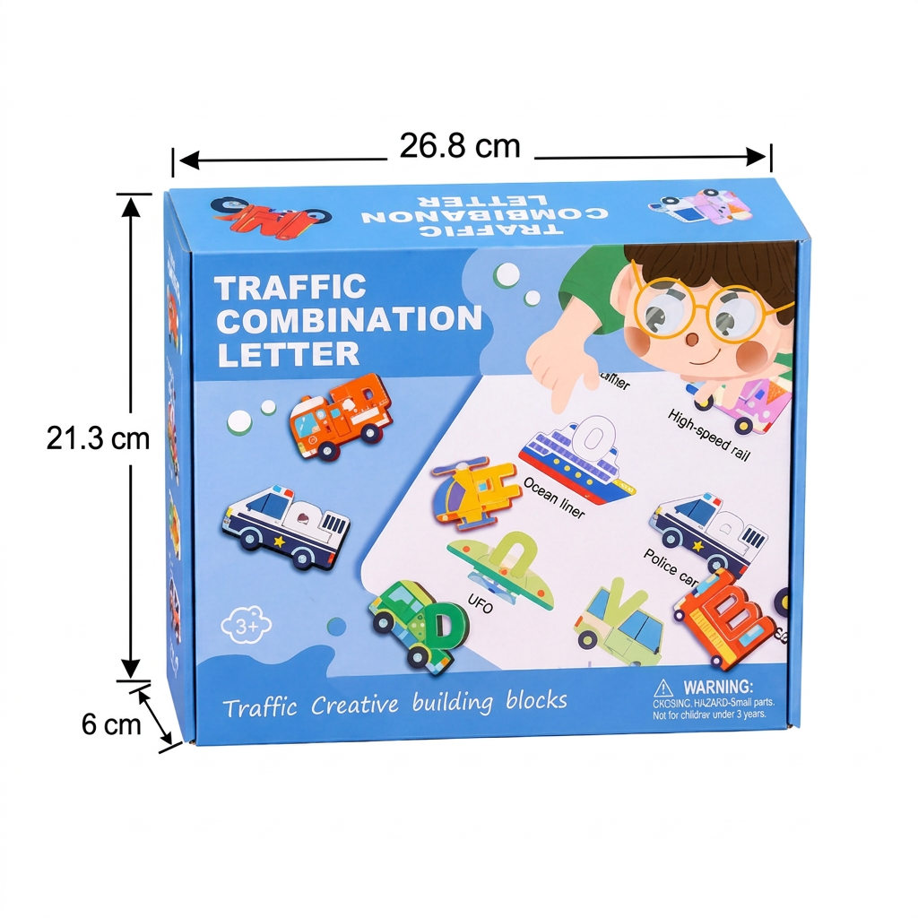 52-teiliges Montessori-3D-Alphabet-Bausteinset