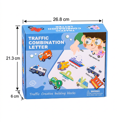 52-teiliges Montessori-3D-Alphabet-Bausteinset