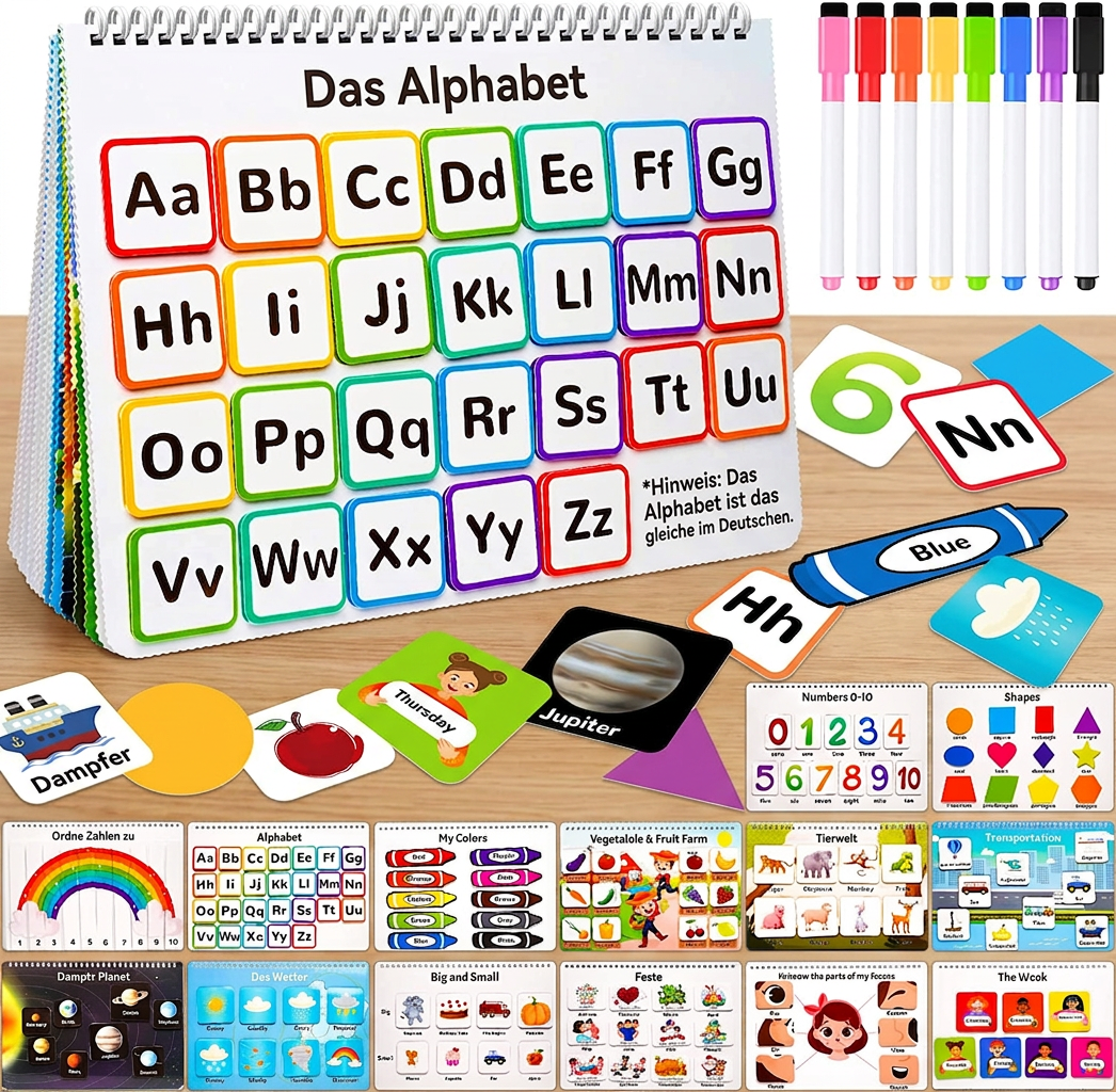Montessori-Aktivitätsbuch – Wiederverwendbares Lernbuch für Vorschulkinder