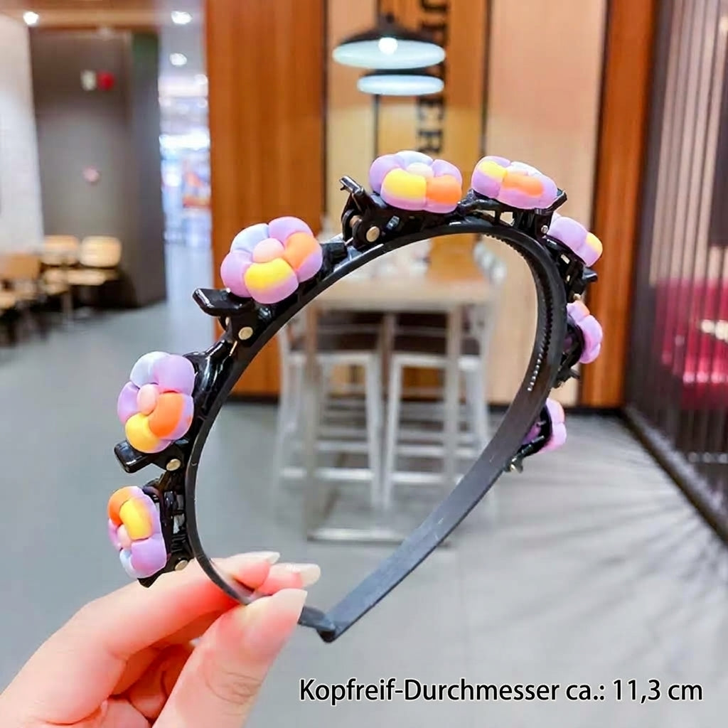 Niedliche Haarclips & Haarbänder für Mädchen mit Blumen-, Erdbeer- & Regenbogen-Anhängern