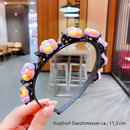 Niedliche Haarclips & Haarbänder für Mädchen mit Blumen-, Erdbeer- & Regenbogen-Anhängern