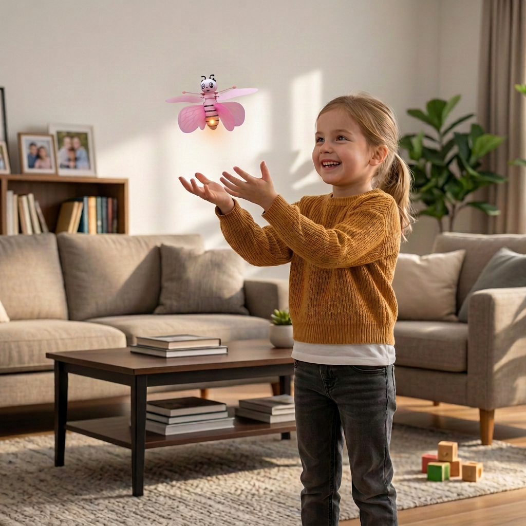 Handgesteuertes fliegendes Bienen-Spielzeug mit Bewegungssensor & LED-Lichtern