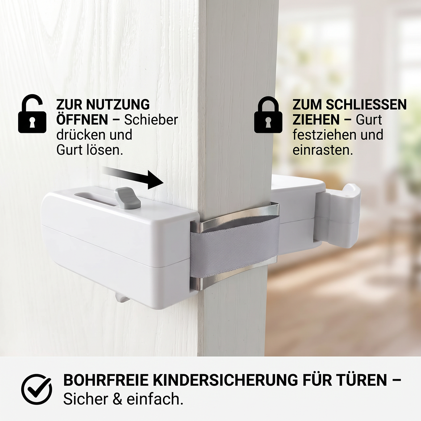 Kinder-Sicherheitstürschloss ohne Bohren