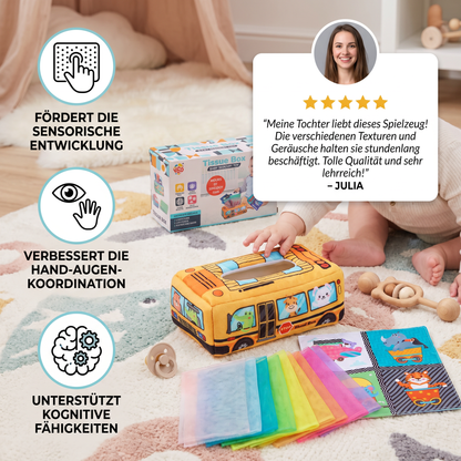 Montessori Zauber-Taschentuchbox – Sensorisches Lernspielzeug für Babys