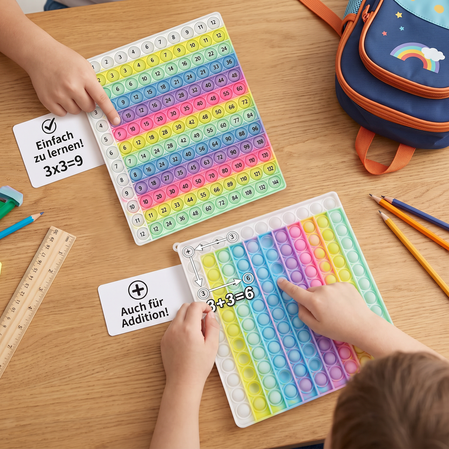 Rainbow Pop Math – Lernspielzeug zum Multiplizieren mit Fidget-Effekt