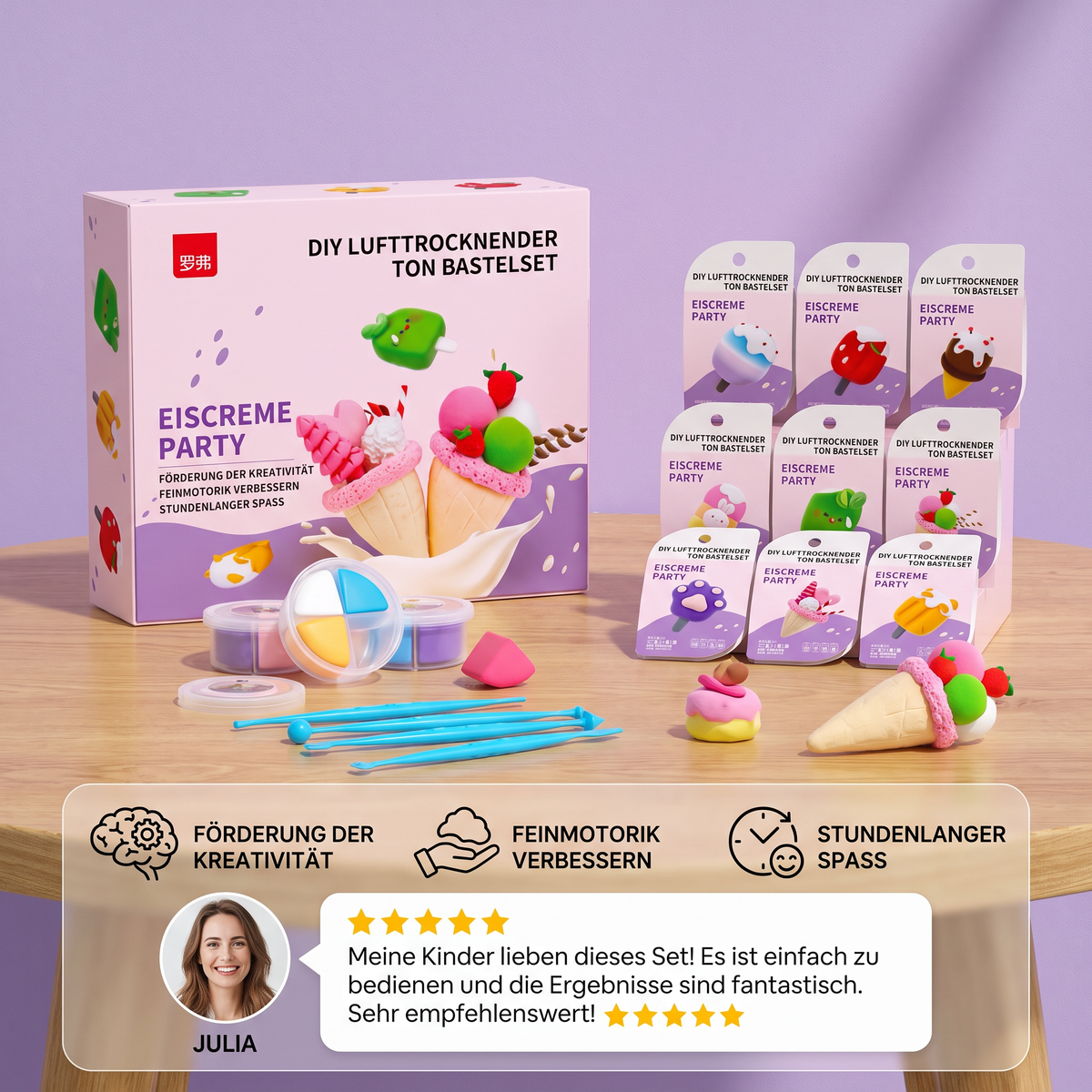 DIY-Lufttrocknendes Ton-Bastelset für Kinder