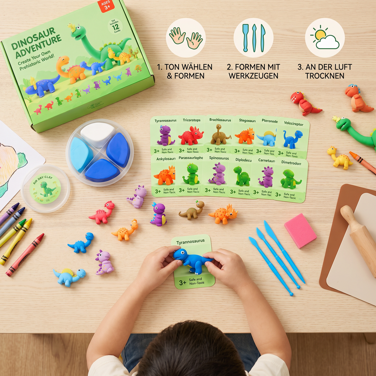 DIY-Lufttrocknendes Ton-Bastelset für Kinder