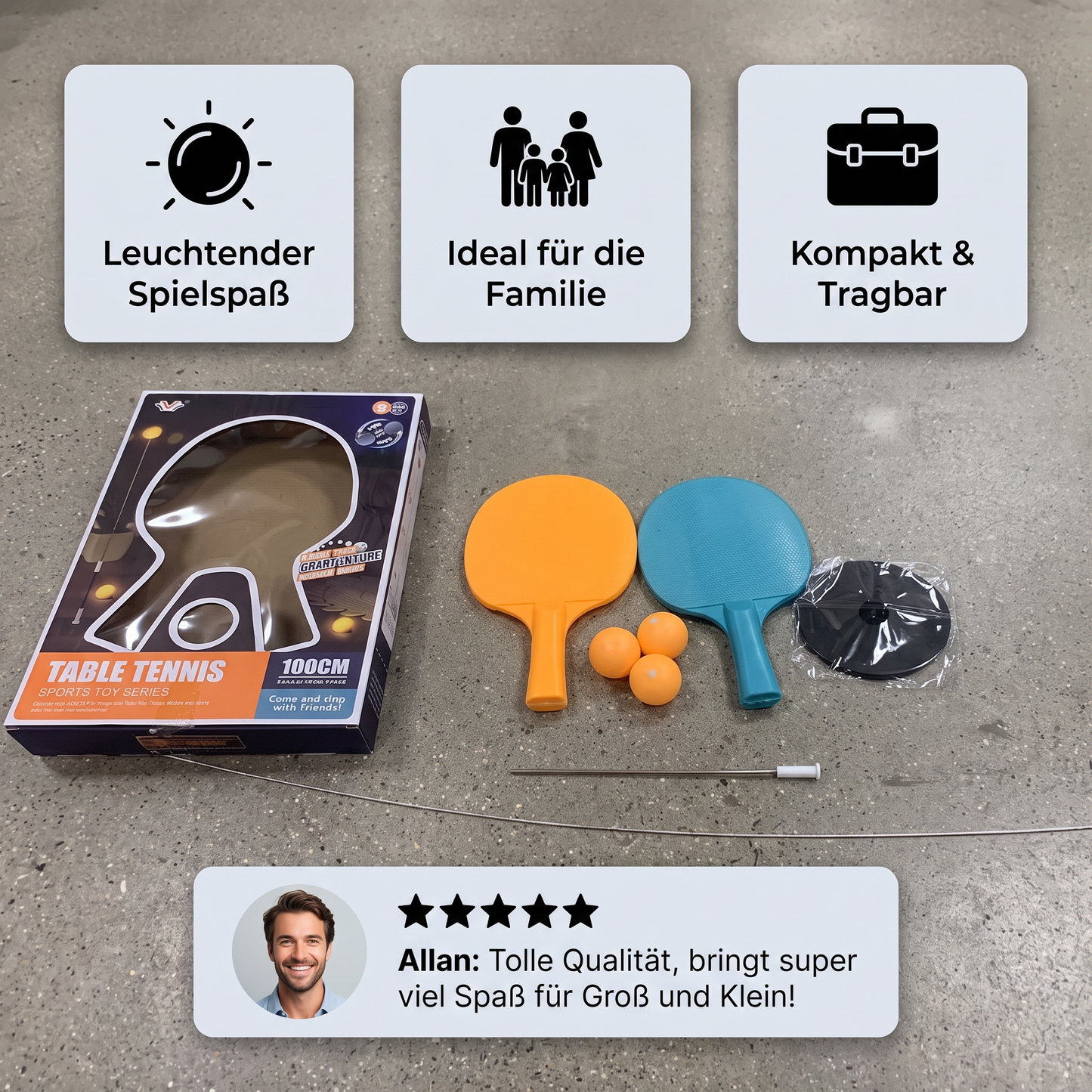 Interaktives leuchtendes Tischtennis-Spiel für Kinder