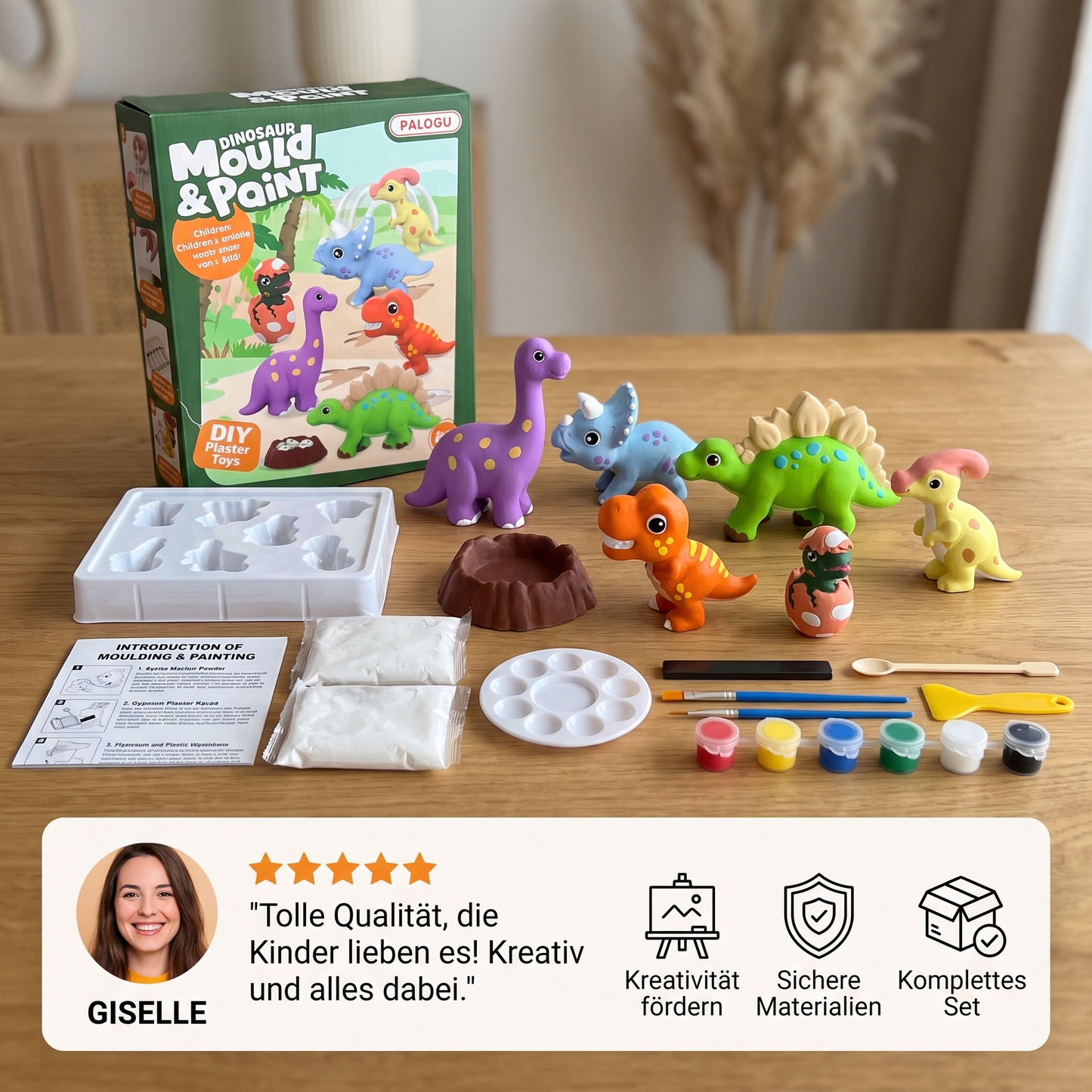 DIY-Tier-Gipsmalset – Formen, Bemalen & Gestalten für Kinder