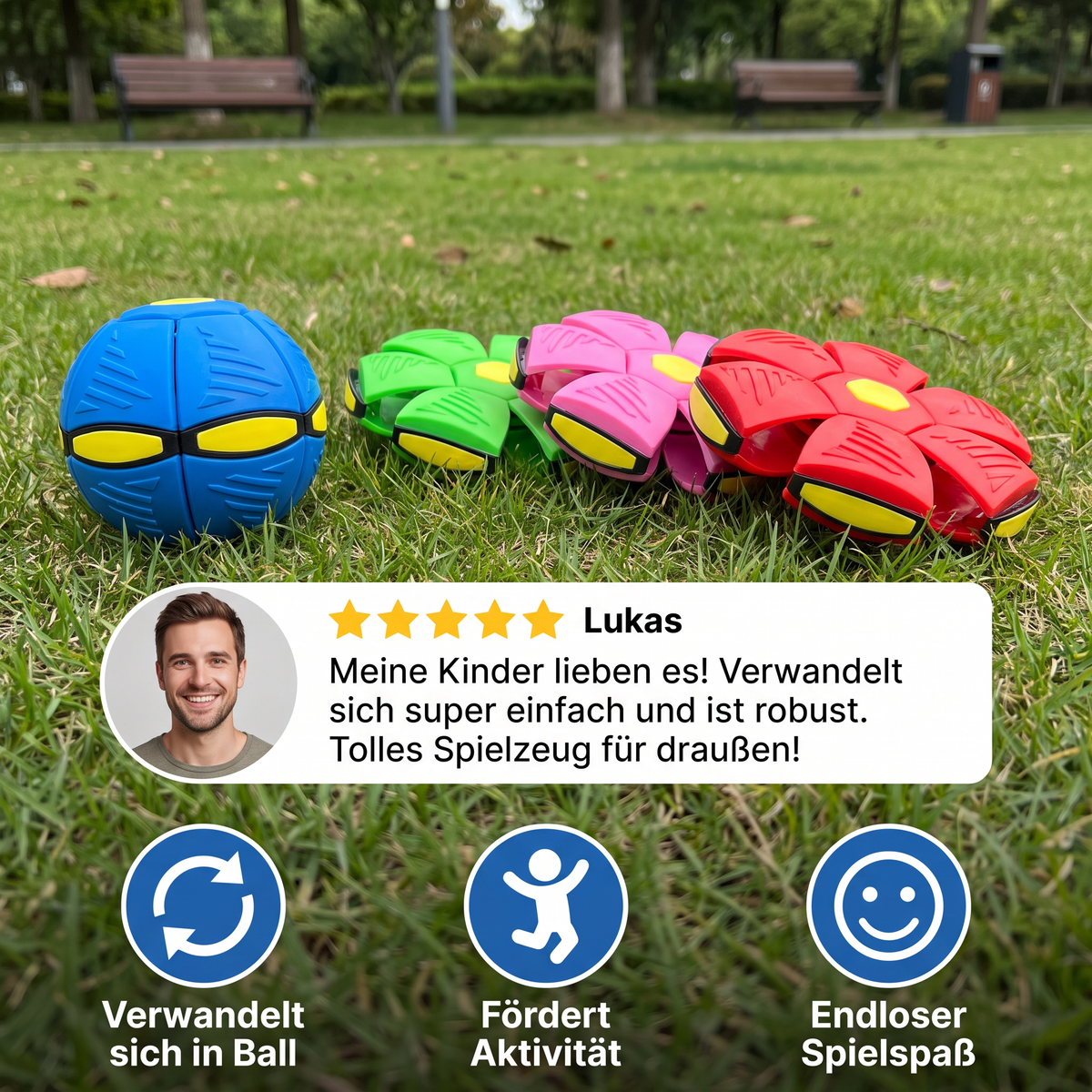 Magischer verwandelbarer Flug-Scheibenball – Interaktives Spielzeug für Kinder