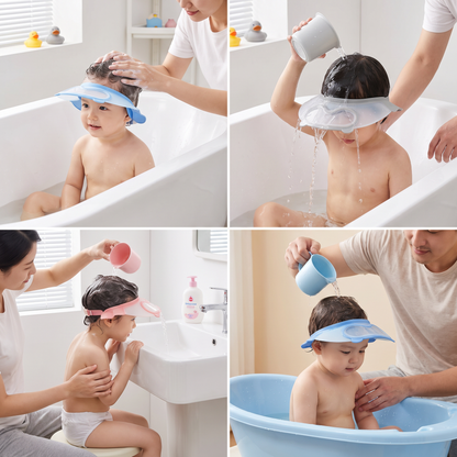 Verstellbarer Baby-Wasser- & Shampoo-Schutzschirm mit 360° Augen- & Ohrenschutz