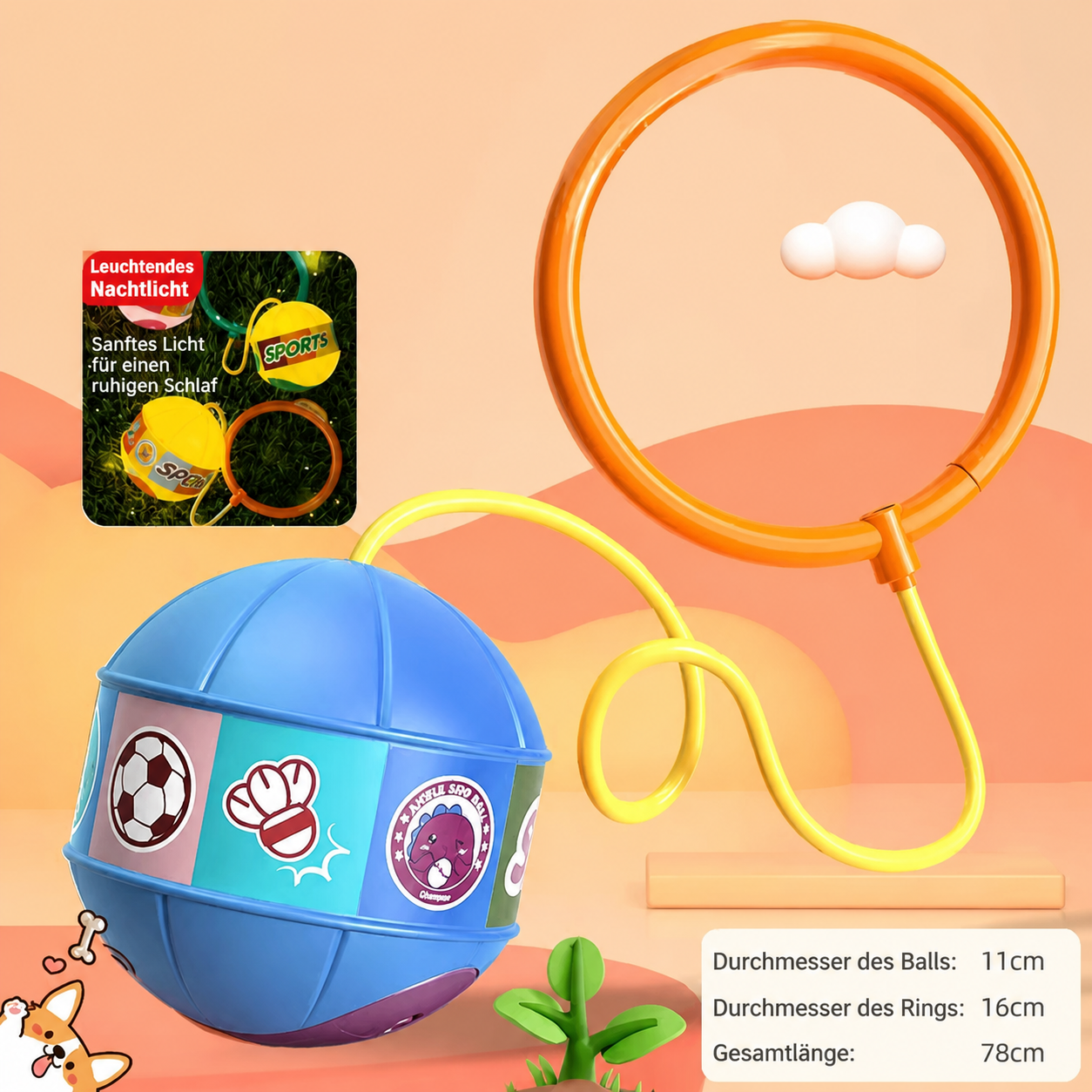Interaktives Skip-Ball-Knöchelspielzeug für Kinder