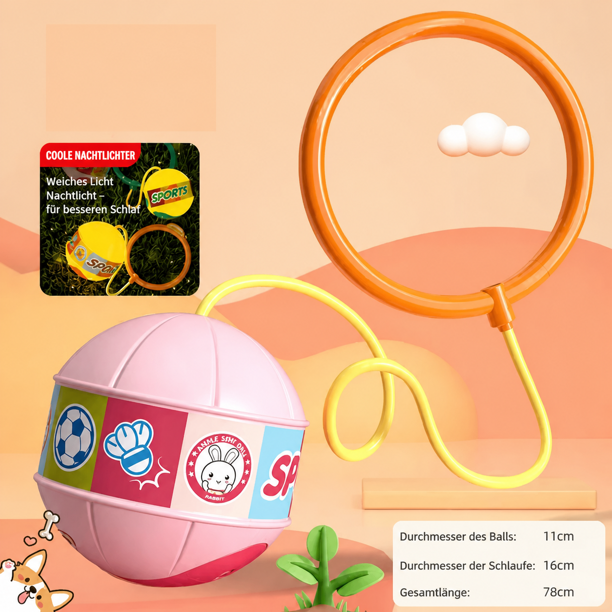 Interaktives Skip-Ball-Knöchelspielzeug für Kinder
