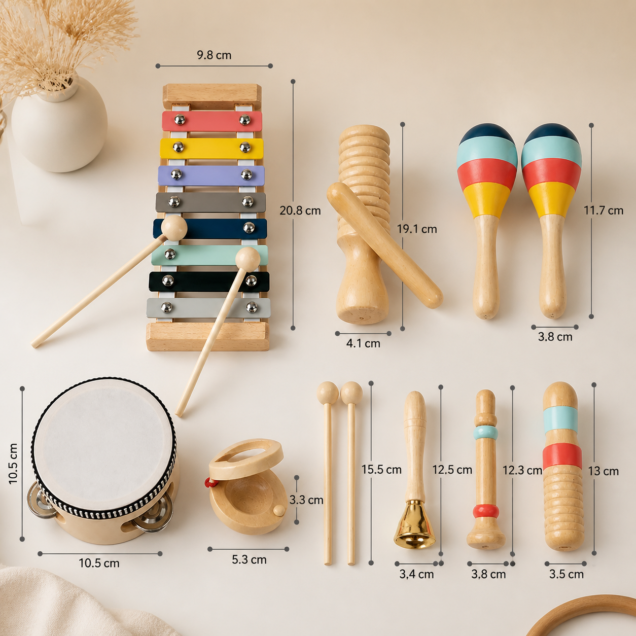 Musikinstrumente-Set aus Holz – Montessori-Schlaginstrumente & Rhythmus-Lernspielzeug für Kinder