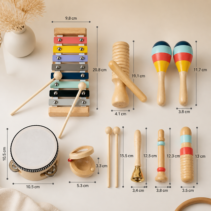 Musikinstrumente-Set aus Holz – Montessori-Schlaginstrumente & Rhythmus-Lernspielzeug für Kinder
