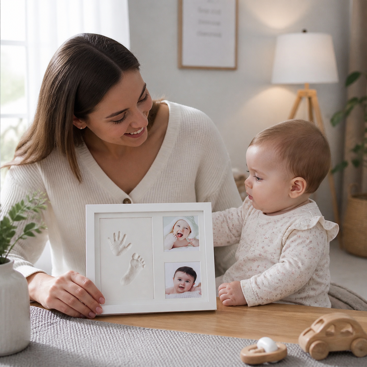 DIY-Handabdruck-Erinnerungsrahmen-Set für Kinder – Handabdruck & Fotodisplay