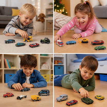 Weihnachts-Adventskalender mit Druckgussautos für Kinder