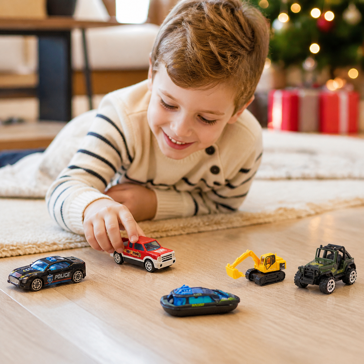 Weihnachts-Adventskalender mit Druckgussautos für Kinder