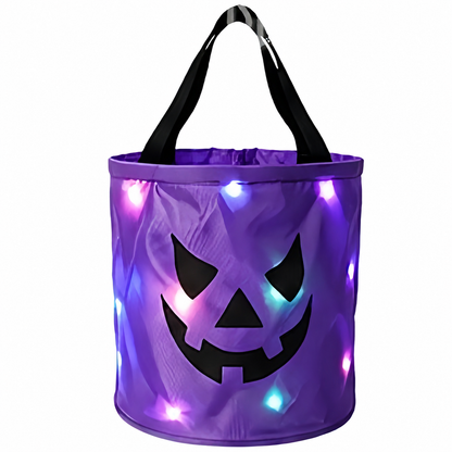 LED-Halloween-Süßigkeiteneimer für Trick-or-Treat – Wiederverwendbare leuchtende Tragetasche