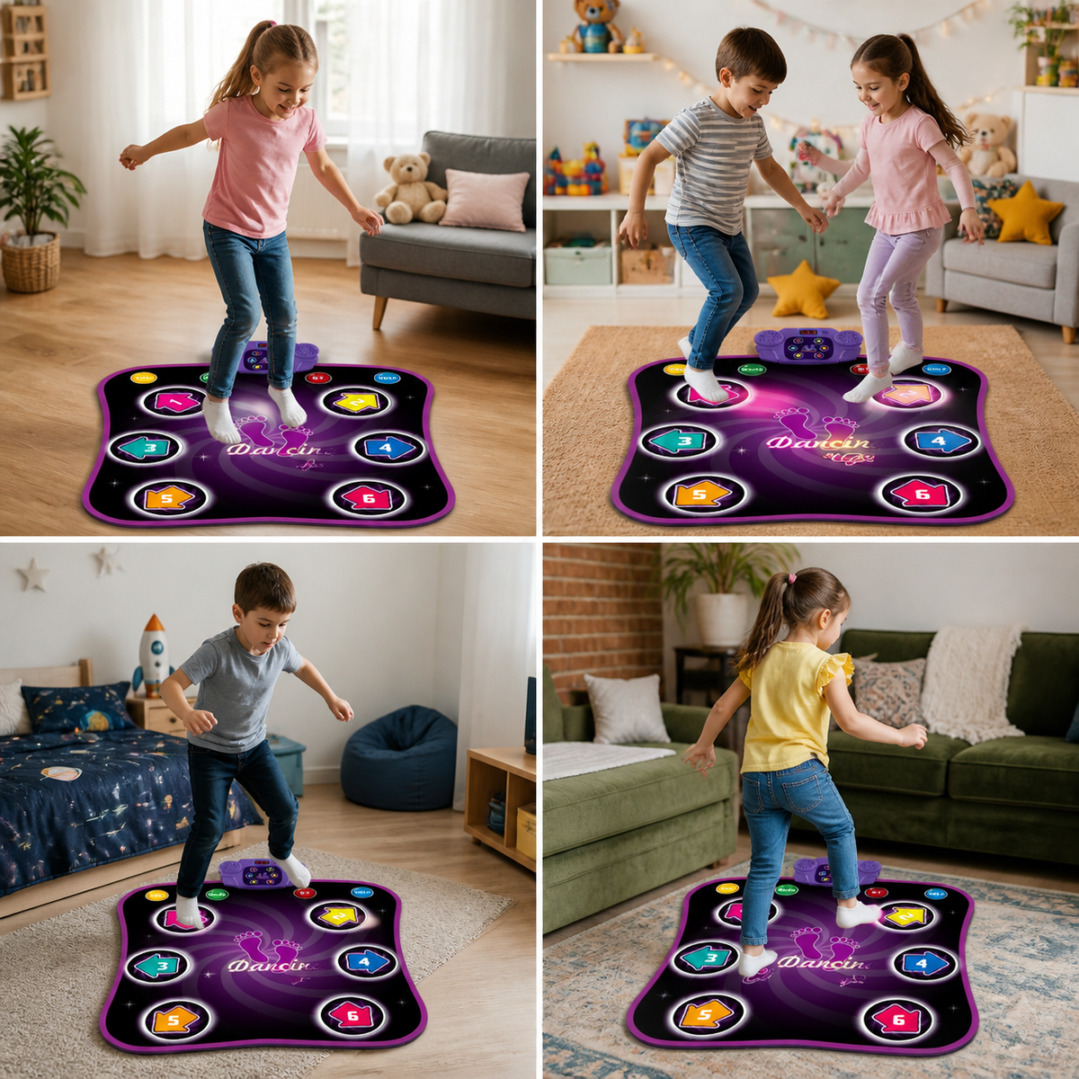 Leuchtende Bluetooth-Tanzmatte für Kinder mit 5 Spielmodi