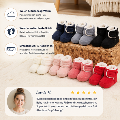 Warme & gemütliche Plüsch-Baby-Booties mit weichen rutschfesten Sohlen