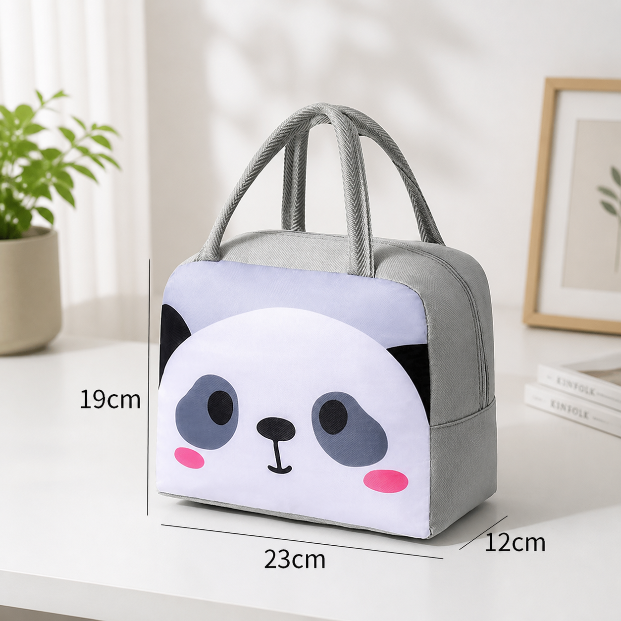 Isolierte Brotdose-Tasche mit Cartoon-Tiermotiv für Kinder