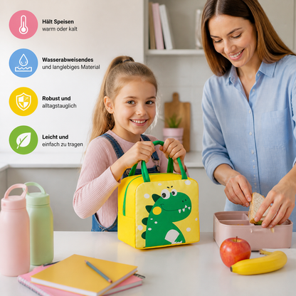 Isolierte Brotdose-Tasche mit Cartoon-Tiermotiv für Kinder