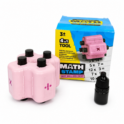 4-in-1 Mathe-Rollenstempel – Üben von Addition, Subtraktion, Multiplikation & Division