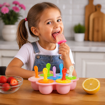 7-teiliges Silikon-Eisformen-Set – Wiederverwendbare Eisformen für Kinder
