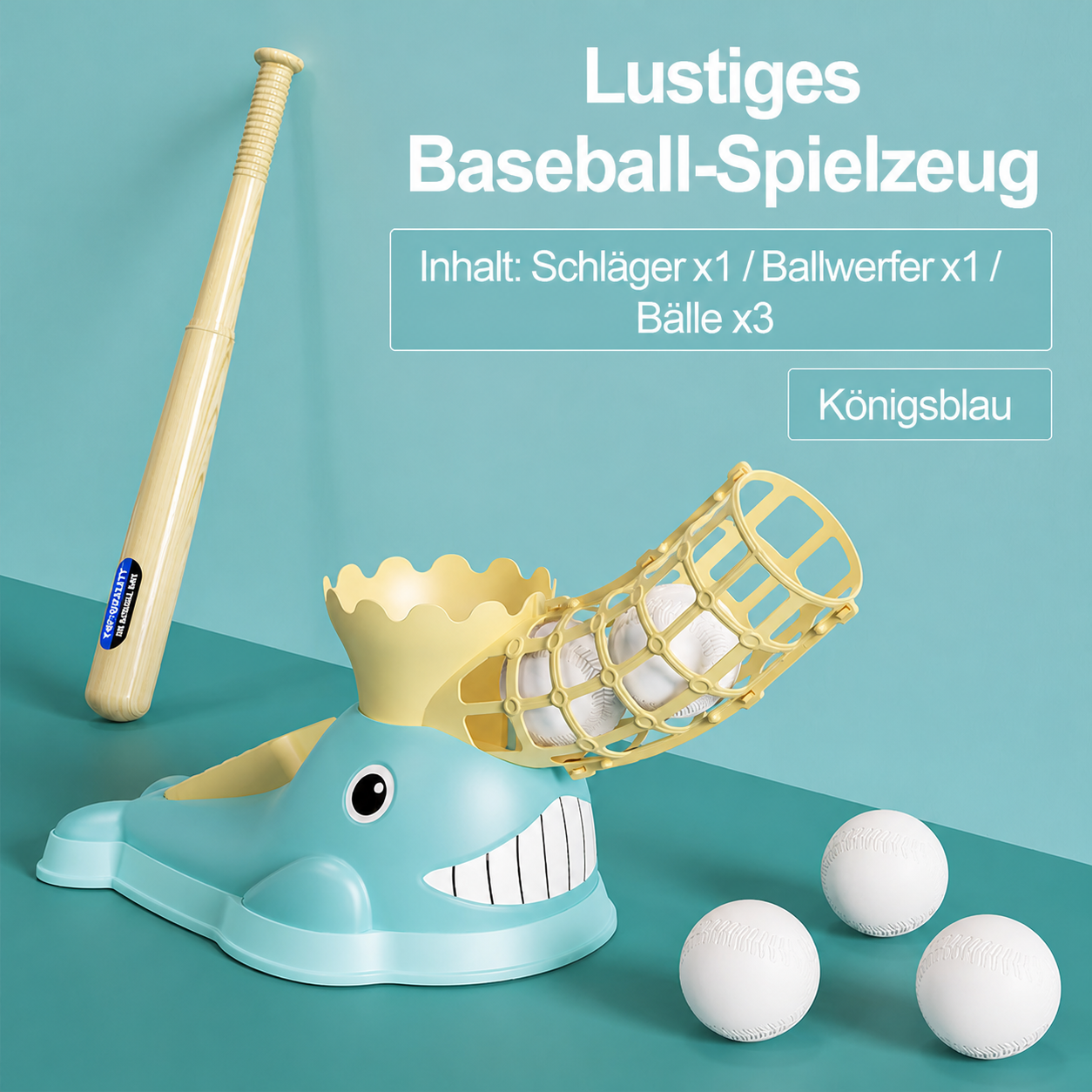 Tret-Baseball-Wurfmaschine mit Schläger & Bällen für Kinder