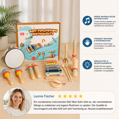 Musikinstrumente-Set aus Holz – Montessori-Schlaginstrumente & Rhythmus-Lernspielzeug für Kinder