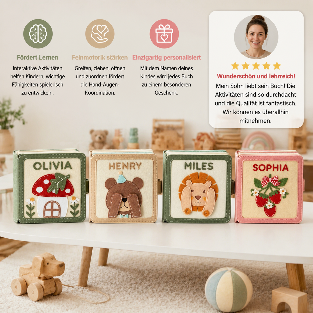 Personalisiertes Filzbuch für Kinder