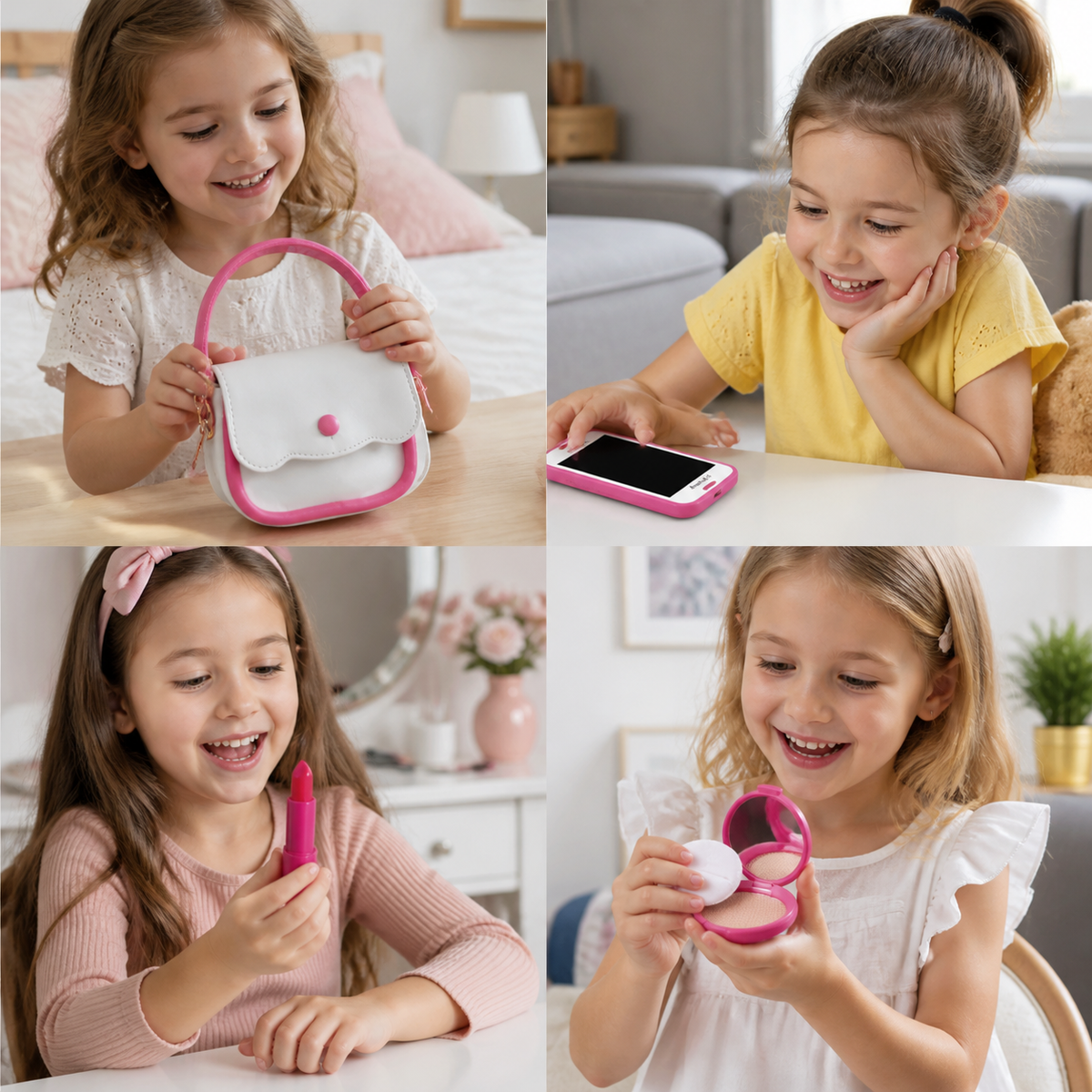 Kinder-Handtaschen-Spielset mit Handy, Make-up & Zubehör