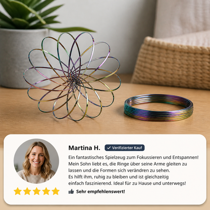 Geometrisches Feder-Fidget-Spielzeug – Sensorische Anti-Stress-Skulptur