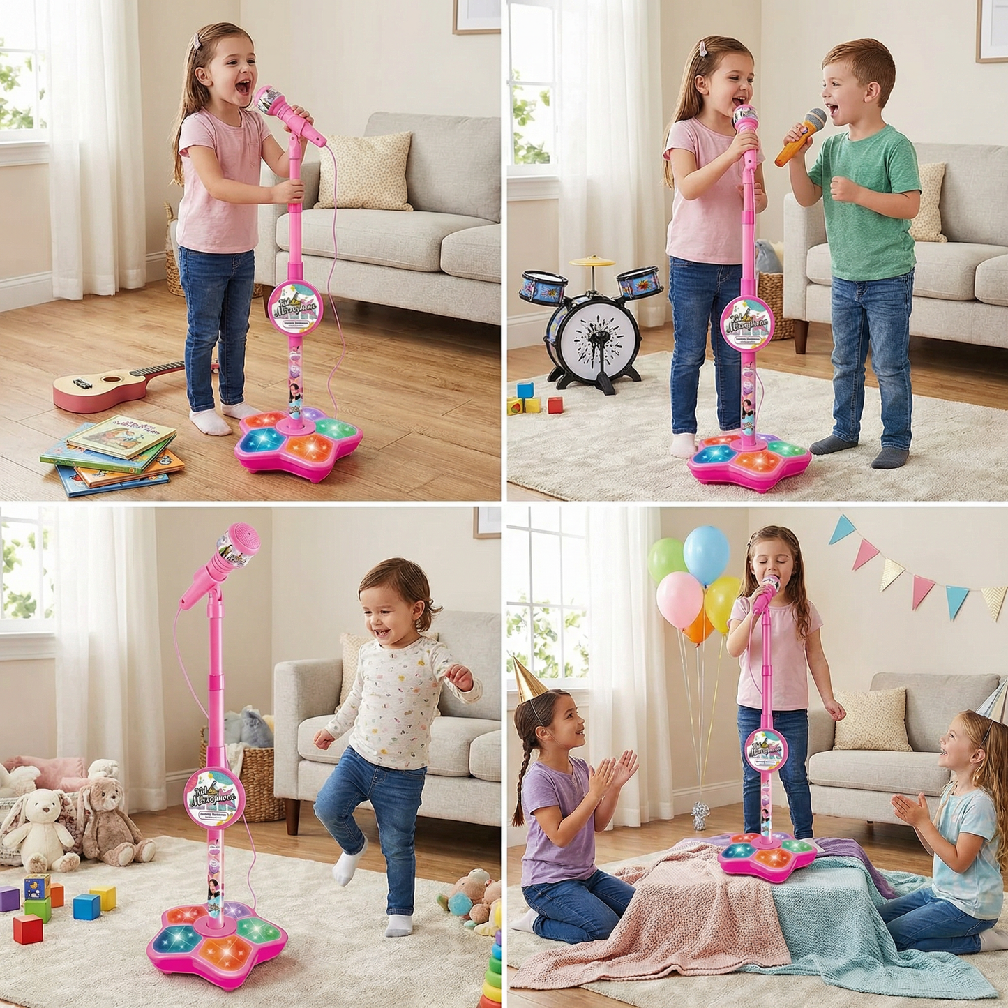 Karaoke-Set für Kinder mit Mikrofon & Ständer – Musikalisches Lernspiel