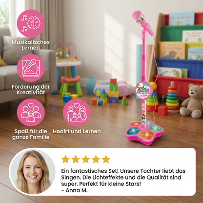 Karaoke-Set für Kinder mit Mikrofon & Ständer – Musikalisches Lernspiel