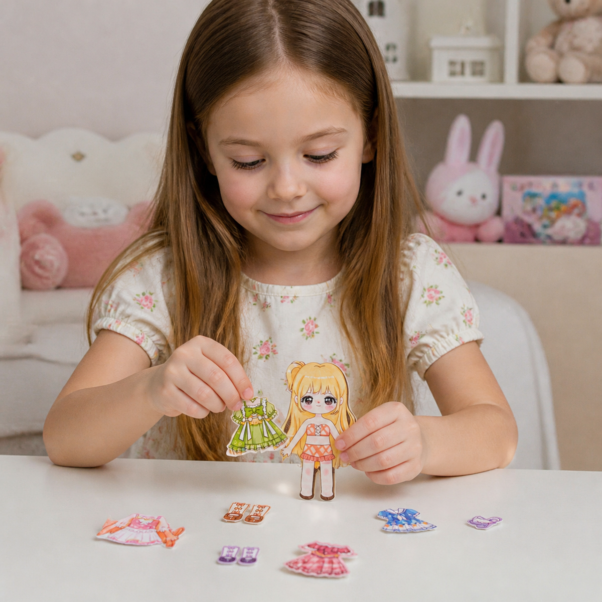 Magnetisches Prinzessinnen-Ankleideset mit 3D-Stickern