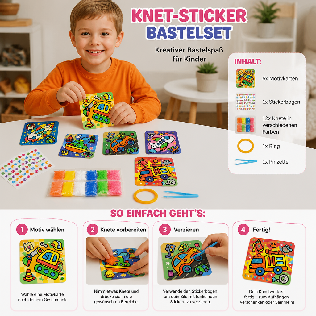 DIY-Knet-Sticker-Bastelset für Kinder