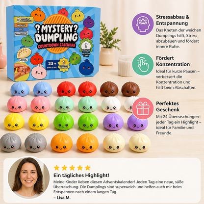 Dumpling-Squishy-Adventskalender mit geheimnisvollen Fidget-Überraschungen