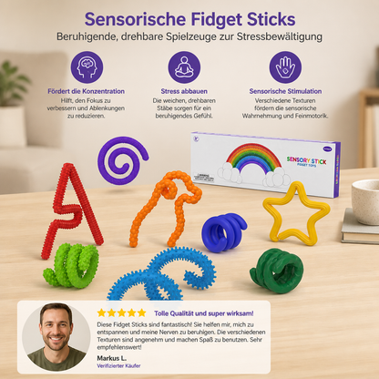 Sensorische Fidget-Sticks – Beruhigende Drehspielzeuge zum Stressabbau
