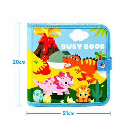 8-in-1 Montessori-Dinosaurier-Busy-Board-Aktivitätsbuch für Kleinkinder