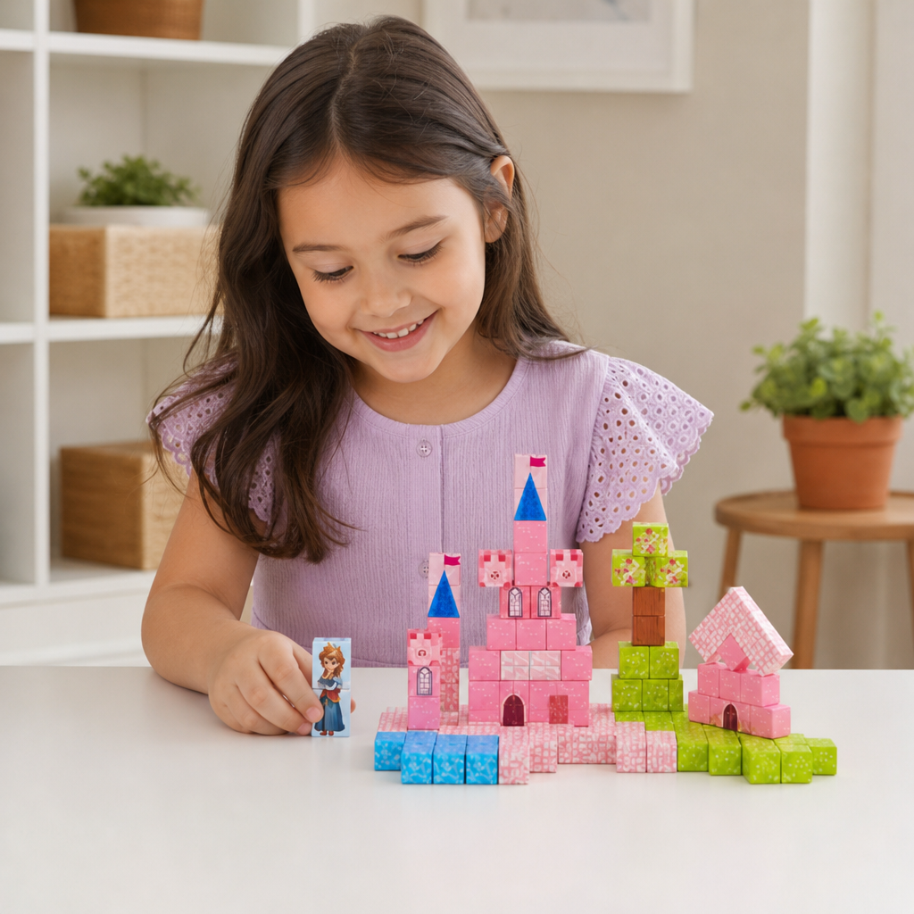 Montessori-Prinzessinnen-Traumschloss-Magnetbausteinset