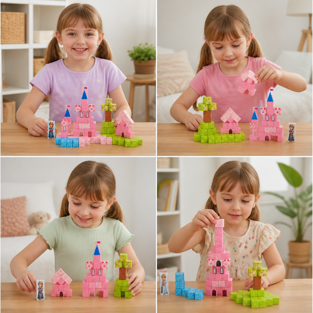 Montessori-Prinzessinnen-Traumschloss-Magnetbausteinset