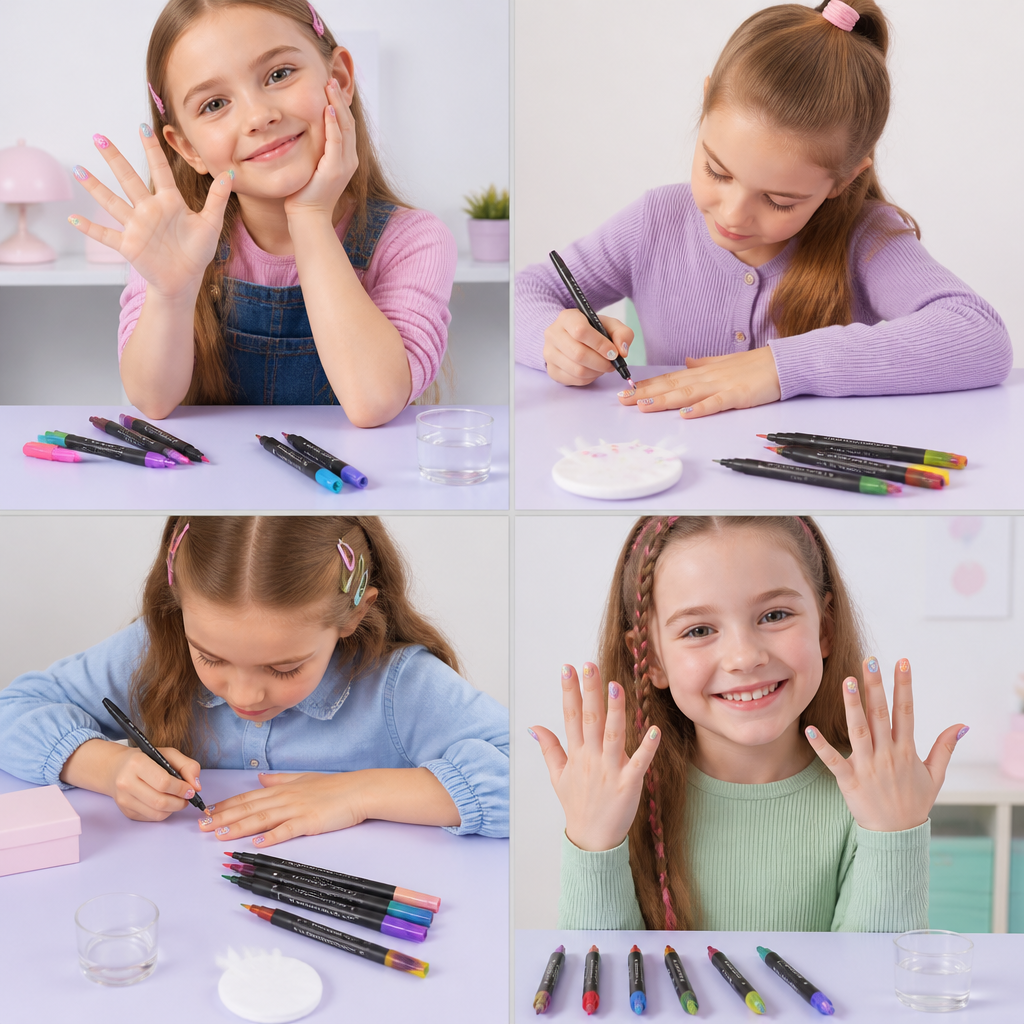 12-Farben-Nail-Art-Stifte-Set mit Doppelspitze – Für feine Details & kreative Designs