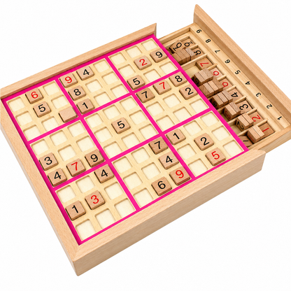 Holz-Sudoku-Puzzlebrett – Pädagogisches Logik- & Mathe-Spiel